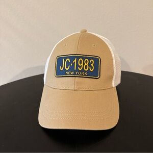 J Crew New York NYC License Plate Patch Tan Snapback